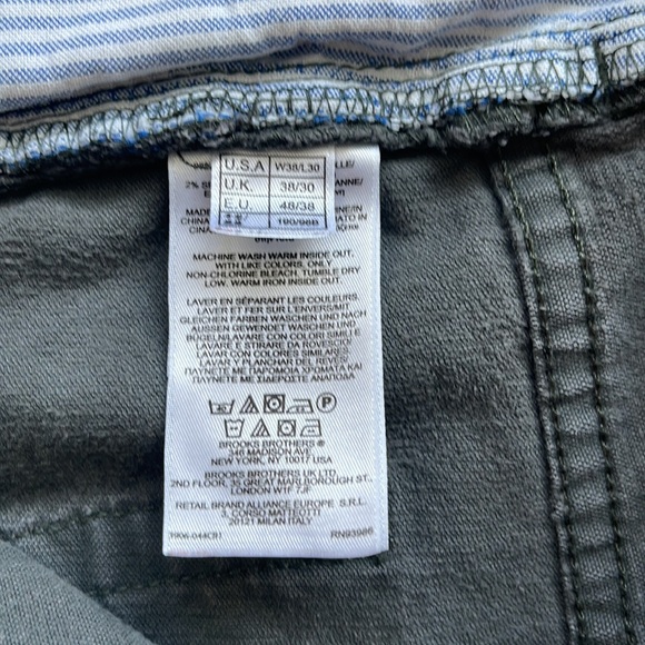 Brooks Brothers Pants Mens W38/L30  346 Chino Khaki Straight Leg Flat Front - Picture 4 of 9